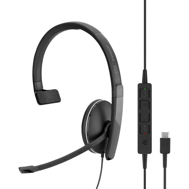 EPOS, Casque d'écoute Uc monaural filaire avec prise jack 3,5 mm et connectivité Usb-C, avec connexion en ligne