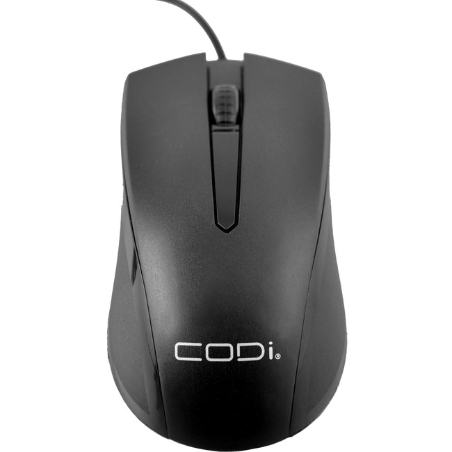 CODI, Souris optique filaire Usb noire, 1200 Dpi / Compatible Mac