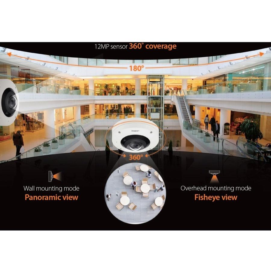 Groupe Hanwha, Wisenet Xnf-9010Rv Caméra réseau extérieure 12 mégapixels - Fisheye