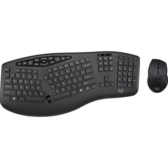 ADESSO, Wl Ergo Keyboard And Mse,17 Int/Mm Hot Keys W/ Scroll Wheel