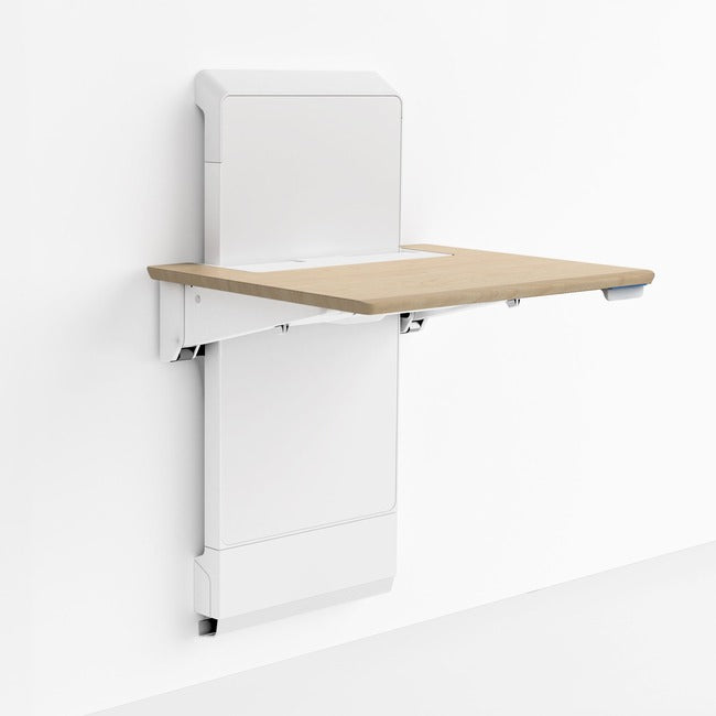 Ergotron, Inc, Workfit Elevate Wall Desk Pwr,Access Snow And Maple