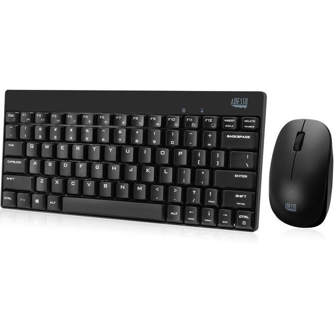 ADESSO, Wrls Mini Keyboard/Mouse, 2.4 Ghz Spill Resistant