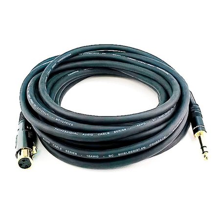 MONOPRICE, INC., Xlr F To 1/4Inch Trs M 16Awg Cable 25Ft